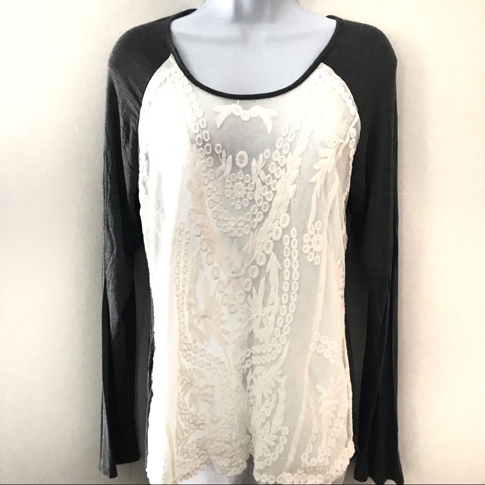 Venus Gray Lace Front Tunic - Picture 3 of 5